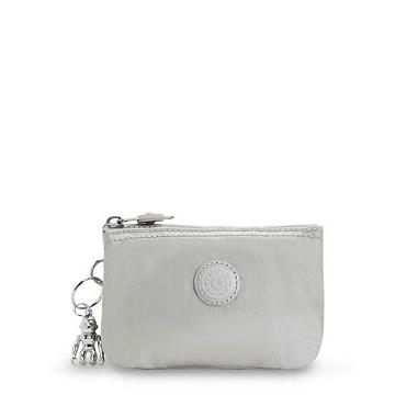 Kipling Creativity Small Metallic Pouch Tassen Zilver | BE 2109XY